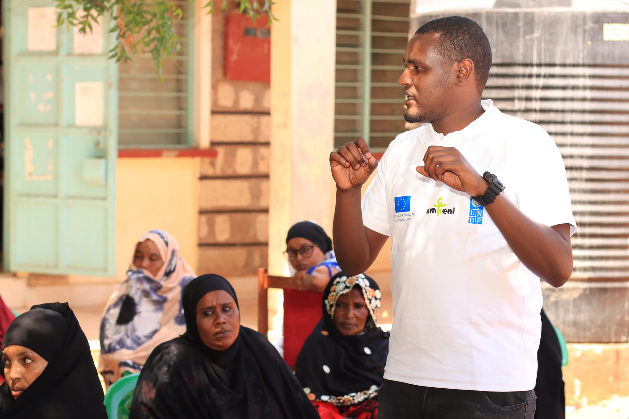 Aerial view of Northern Kenya pastoral landscape